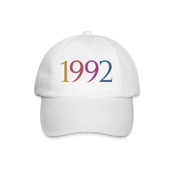 Jahr 1992, 30 Jahre alt, Geschenk zum 30. Geburtstag - Baseballkappe - Weiß/Weiß - Vorne
