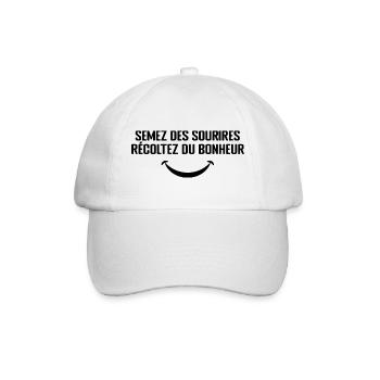 Semez Des Sourires, Récoltez Du Bonheur - Casquette classique - blanc/blanc - Devant