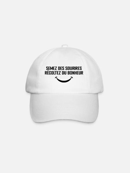 Semez Des Sourires, Récoltez Du Bonheur - Casquette classique - blanc/blanc
