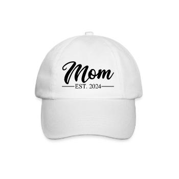 Mom EST 2024 - Baseballkappe - Weiß/Weiß - Vorne
