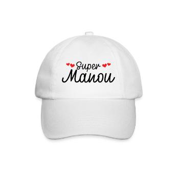 Maman Surnom Super Manou - Casquette classique - blanc/blanc - Devant