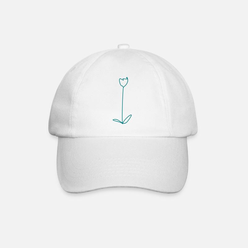 Tulpe - Design-Farbe wählbar - Baseballkappe - Weiß/Weiß