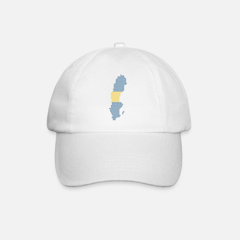 Sverige - Baseballkappe - Weiß/Weiß