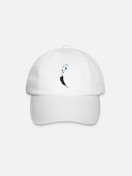 feder voegel fly 2 - Baseballkappe - Weiß/Weiß