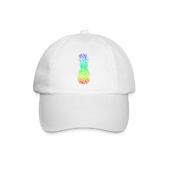 Regenbogen Ananas Hawaii Sommer Design für - Baseballkappe - Weiß/Weiß - Vorne