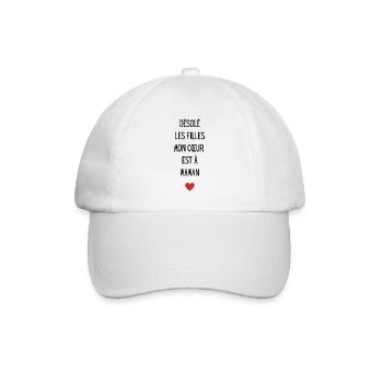 Désolé les filles mon cœur est à maman - Casquette classique - blanc/blanc - Devant