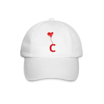 Buchstabe c Herz - Baseballkappe - Weiß/Weiß - Vorne