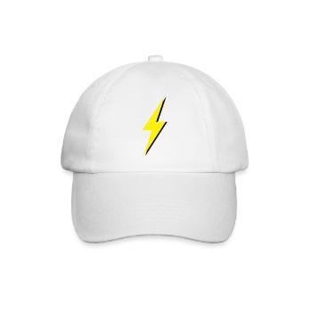 Yellow and black lightning bolt - Baseball Cap - white/white - Front
