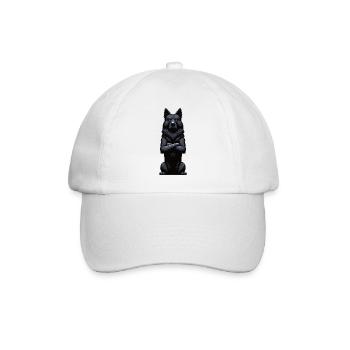 Schwarzer Schäferhund Schäferhundbesitzer  - Baseballkappe - Weiß/Weiß - Vorne