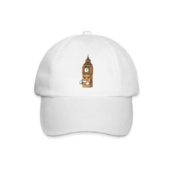 Kaffeeuhr BigBen Cartoon - Baseballkappe - Weiß/Weiß - Vorne