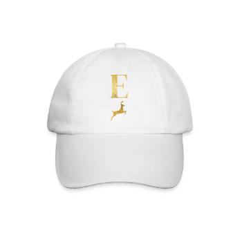 Letter e golden deer - gift idea - Baseball Cap - white/white - Front
