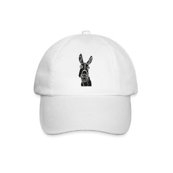 Minimalistische Esel-Silhouette - Baseballkappe - Weiß/Weiß - Vorne