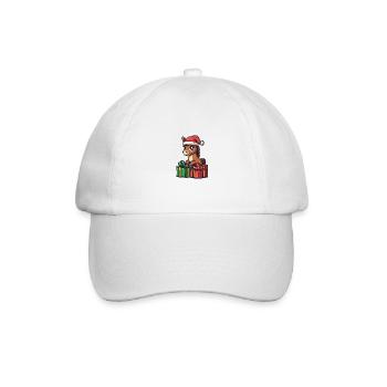 Pferd Weihnachten Comic Geschenke - Baseballkappe - Weiß/Weiß - Vorne