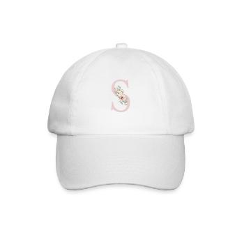 L| Monogramme | Eucalyptus Pastel Fleur Bleu - Casquette classique - blanc/blanc - Devant