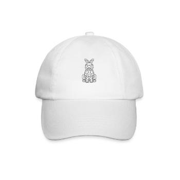 Osterhase geometrisch - Baseballkappe - Weiß/Weiß - Vorne