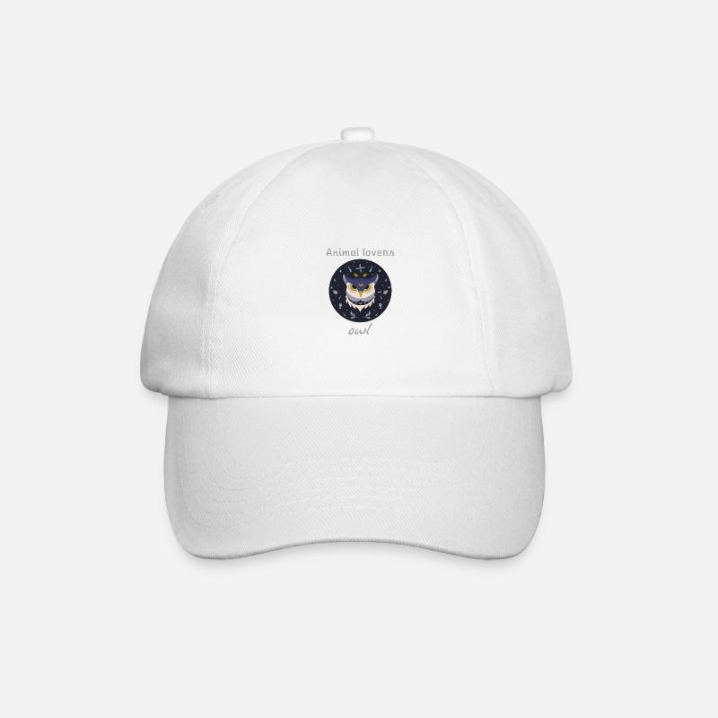 Animal lovers owl design - Baseballkappe - Weiß/Weiß