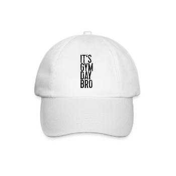 It's Gym Day Bro - Baseballkappe - Weiß/Weiß - Vorne