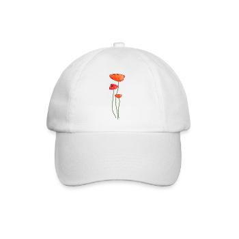 Trois fleurs de pavot - Casquette classique - blanc/blanc - Devant