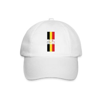 Drapeau de cycliste belge cycliste vélo belgique - Casquette classique - blanc/blanc - Devant