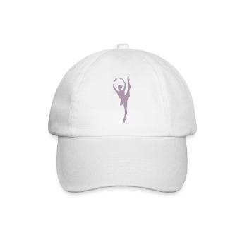 Minimalist Ballet Dancer Silhouette - Baseball Cap - white/white - Front