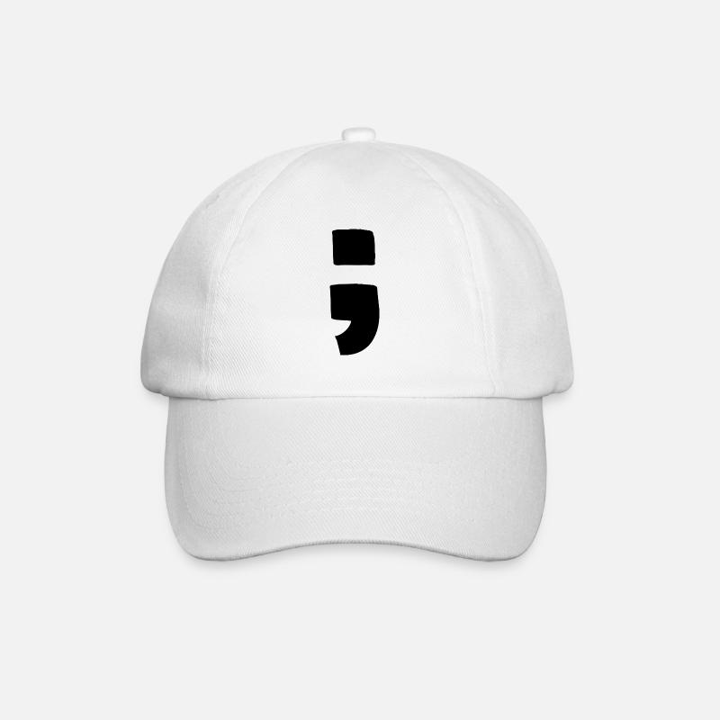 Semikolon - Baseballkappe - Weiß/Weiß