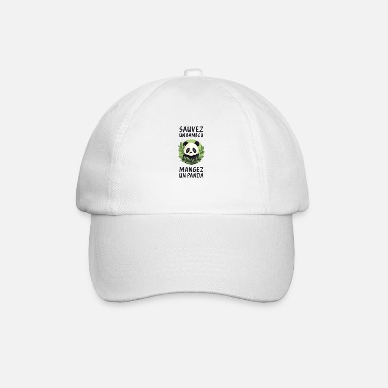 Sauvez un bambou, mangez un panda. - Casquette classique - blanc/blanc