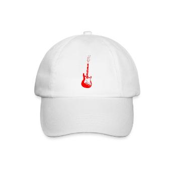 Rotes E-Gitarre Blumenriss - Baseballkappe - Weiß/Weiß - Vorne