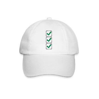 3 hook buttons - Baseball Cap - white/white - Front