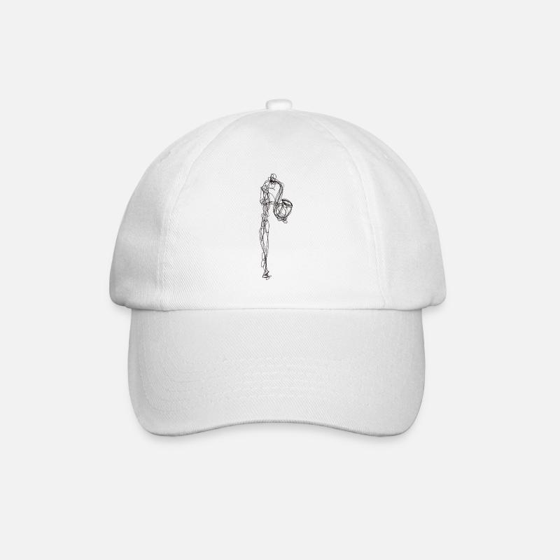 Saxophon - Baseballkappe - Weiß/Weiß