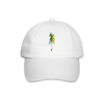 cat colorful retro polygon - Baseball Cap - white/white - Front