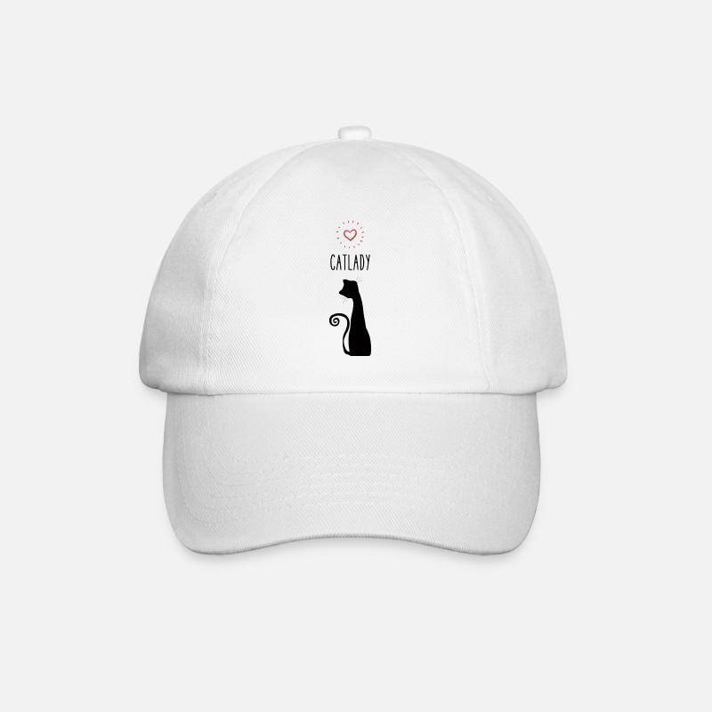Catlady avec du cœur - Casquette classique - blanc/blanc