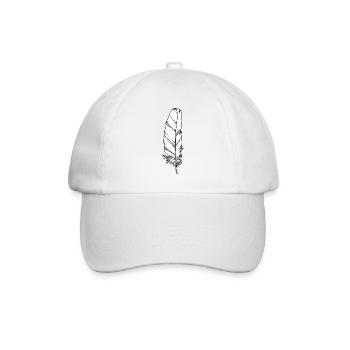 Pen white hand-drawn - Baseball Cap - white/white - Front