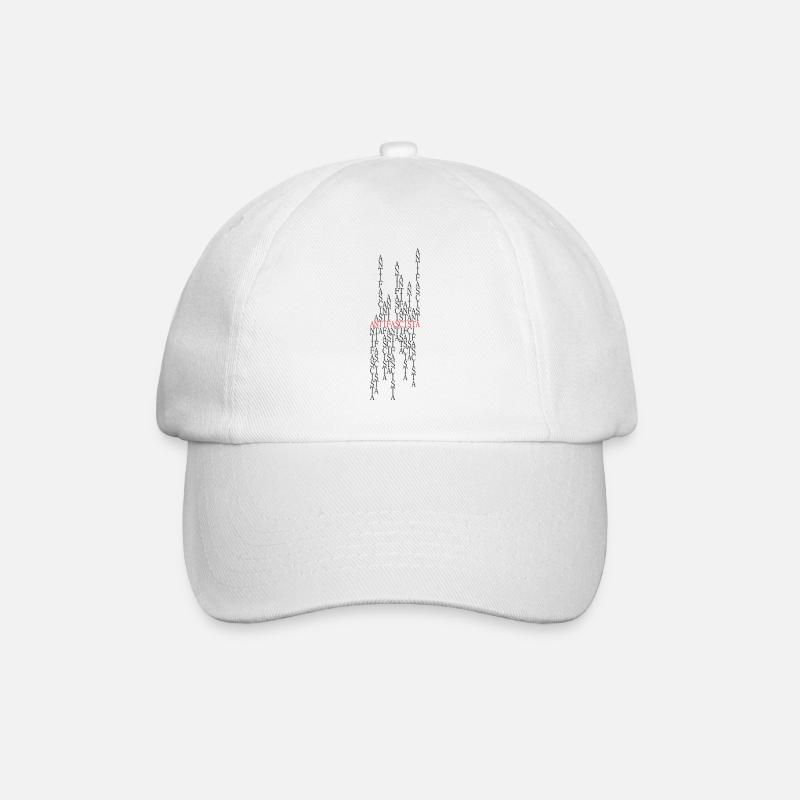 Collage de typos antifascistes rouge/noir - Casquette classique - blanc/blanc
