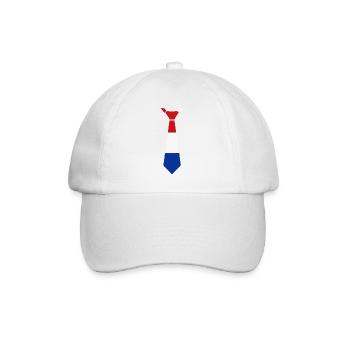 Cravate tricolore en rouge, blanc, bleu - Casquette classique - blanc/blanc - Devant