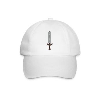 Sword pixel art retro style 8 bit - Baseball Cap - white/white - Front