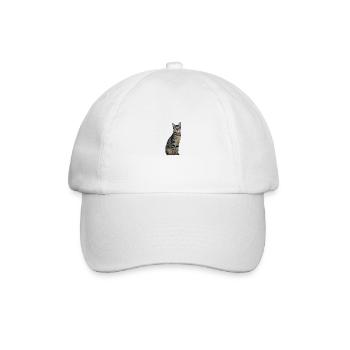 Katze Kätzchen getigert Tigerkatze - Baseballkappe - Weiß/Weiß - Vorne