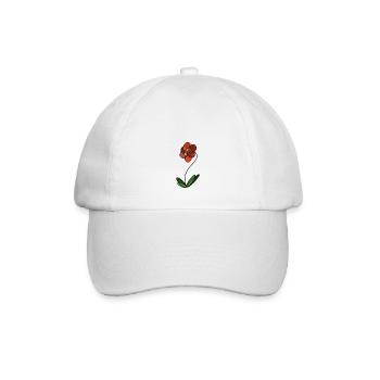 Abstrakte Blume - Baseballkappe - Weiß/Weiß - Vorne