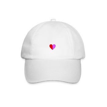 Coeur bicolore rouge-rose foncé - Casquette classique - blanc/blanc - Devant