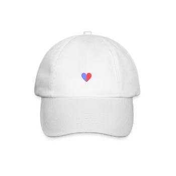 Coeur bicolore rouge lilas - Casquette classique - blanc/blanc - Devant