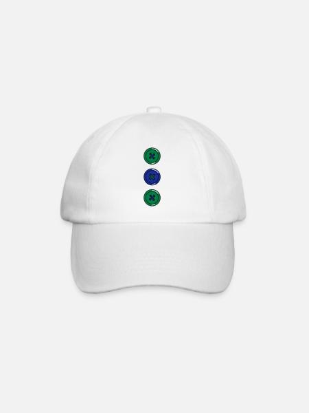 Buttons - Baseball Cap - white/white