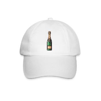 PixelChampagne Bottle Retro - Baseball Cap - white/white - Front