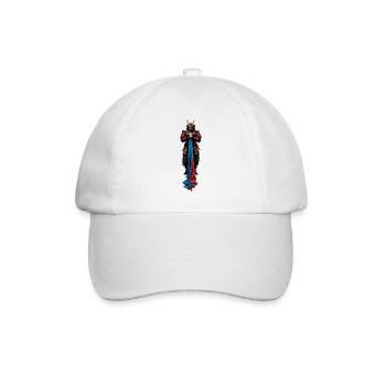 Red Blue Samurai Warrior Cloak - Baseball Cap - white/white - Front