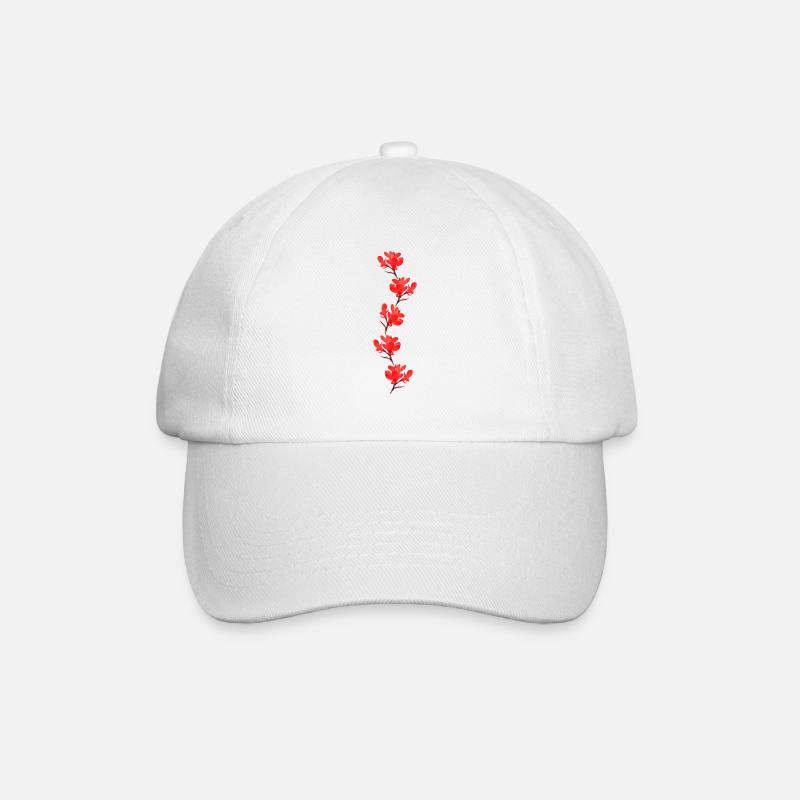 fleurs rouges - Casquette classique - blanc/blanc