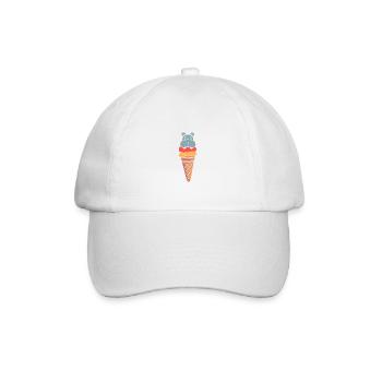 Hippo-Eis Süße Geschenk - Baseballkappe - Weiß/Weiß - Vorne