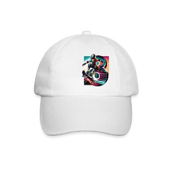 Skateboard Skater Design pour les garçons de 8 ans - Casquette classique - blanc/blanc - Devant