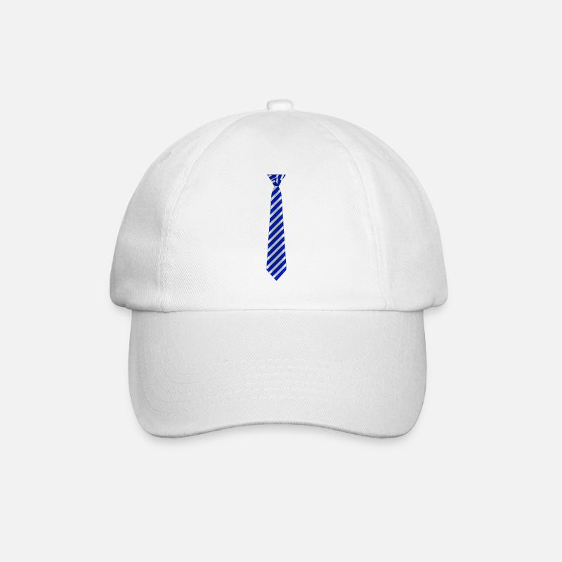 Krawatte gestreift Blau - Baseballkappe - Weiß/Weiß