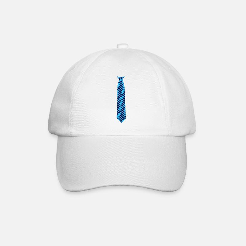 krawatte muster schraeg blau - Baseballkappe - Weiß/Weiß
