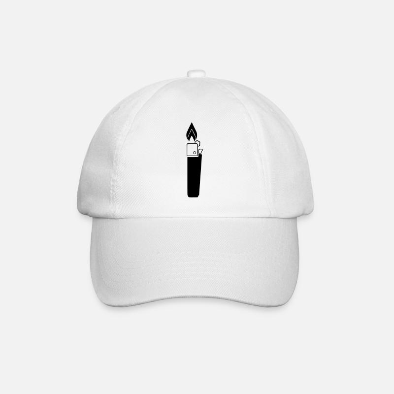 Lighter (disambiguation) - Baseball Cap - white/white