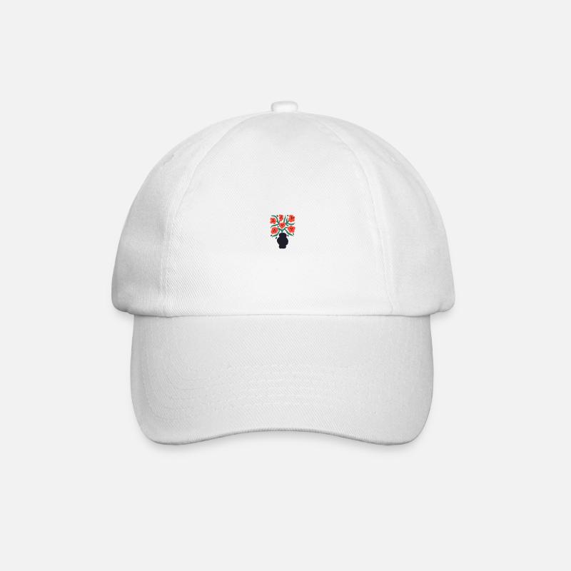 Bouquet de fleurs en style graphique - Casquette classique - blanc/blanc