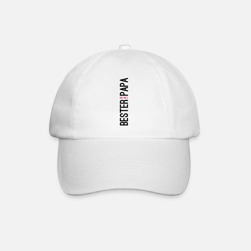 Bester Papa der Welt Geschenk - Baseballkappe - Weiß/Weiß